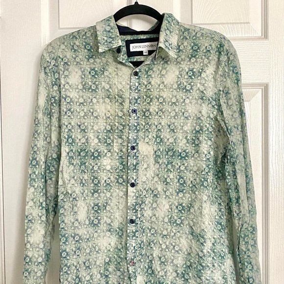 john lennon dress shirts Shirt -NWT The Rain Connection John Lennon Men's Blue Button